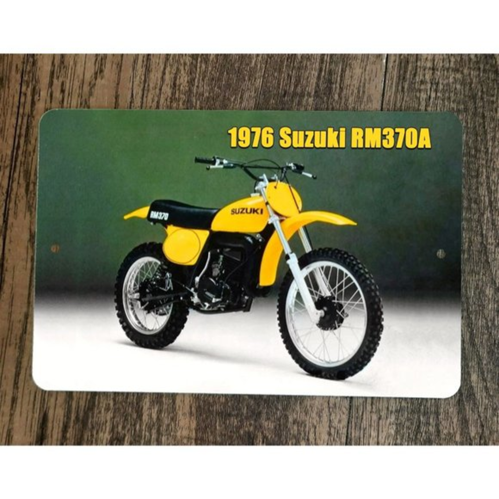 1976 Suzuki RM370A Motocross Dirt Bike Motorcycle Photo 8x12 Wall Garage Sign‎